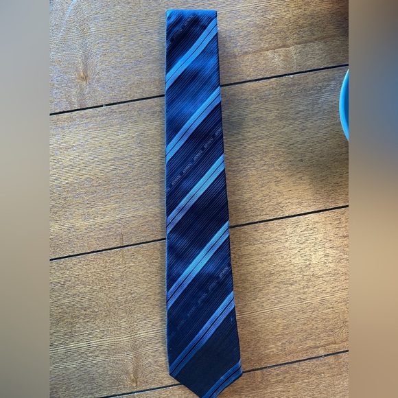 Vintage ARMANI Tie (100% Silk, Made in Italy) - Blue/Dark Blue - Picture 3 of 4